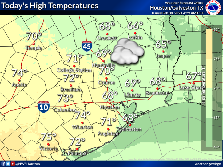 Today's High Temperatures